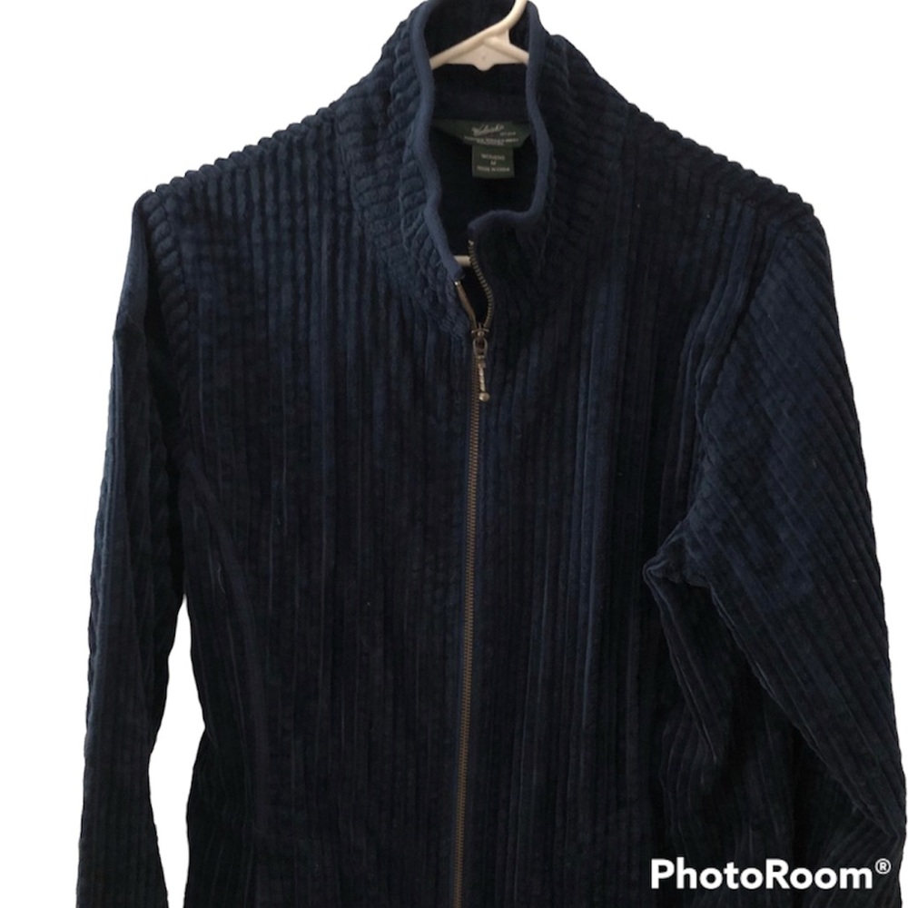 Women’s Medium Navy Corduroy Full-zip Jacket